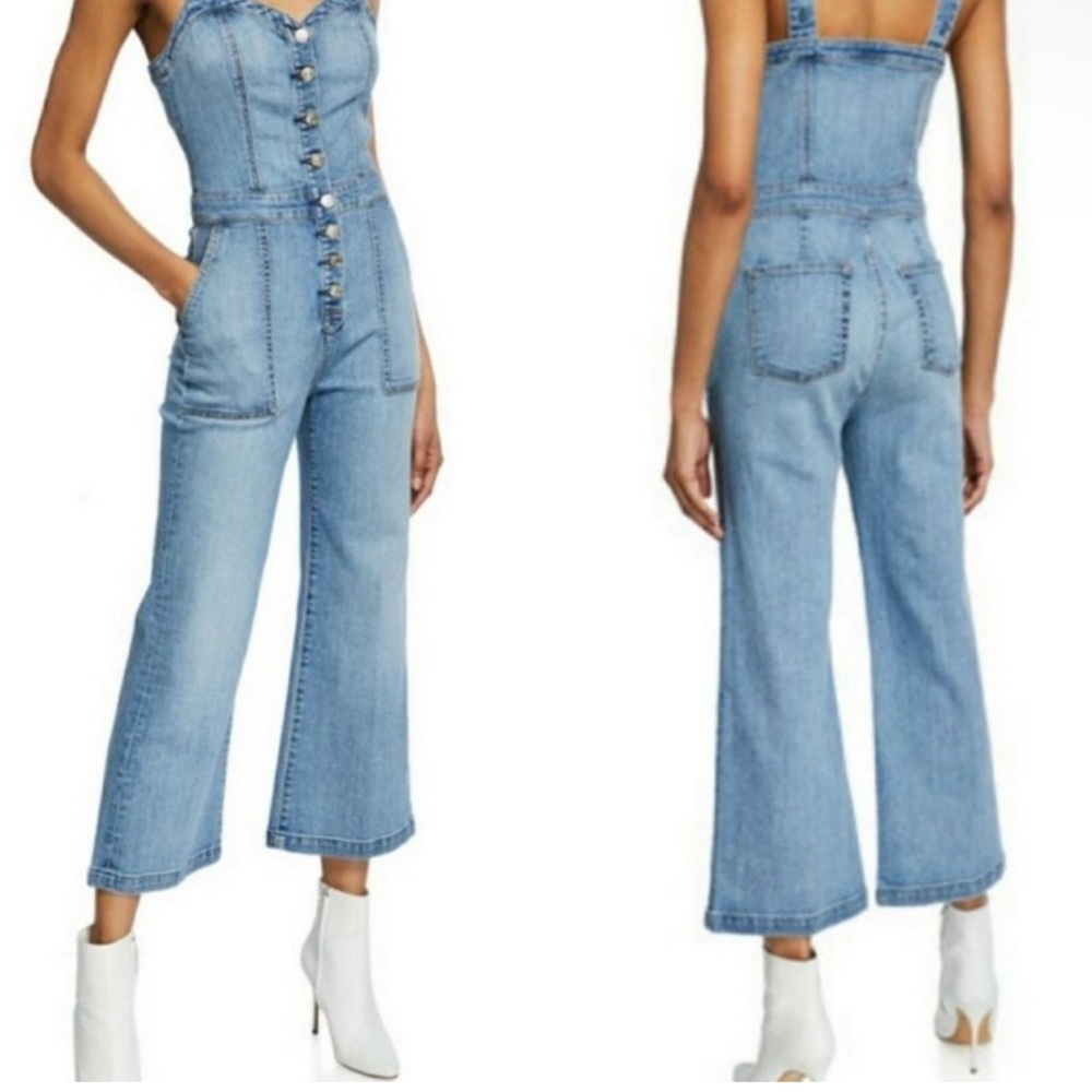 7 For All Mankind Corset Whitney Denim Jumpsuit Size Small 
NEW